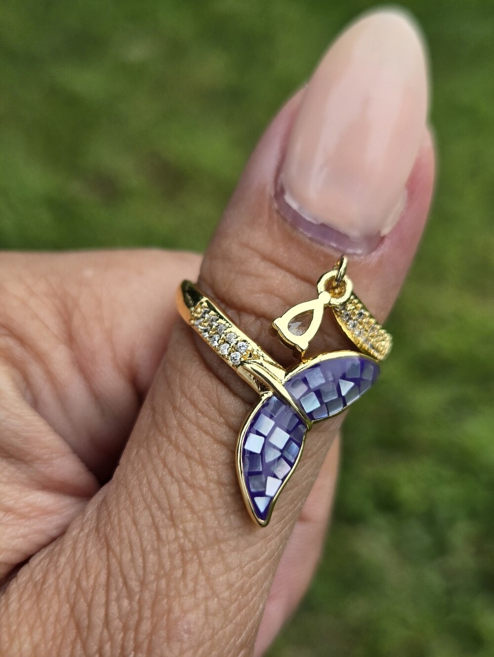 Mermaid Tail Abalone Shell Ring